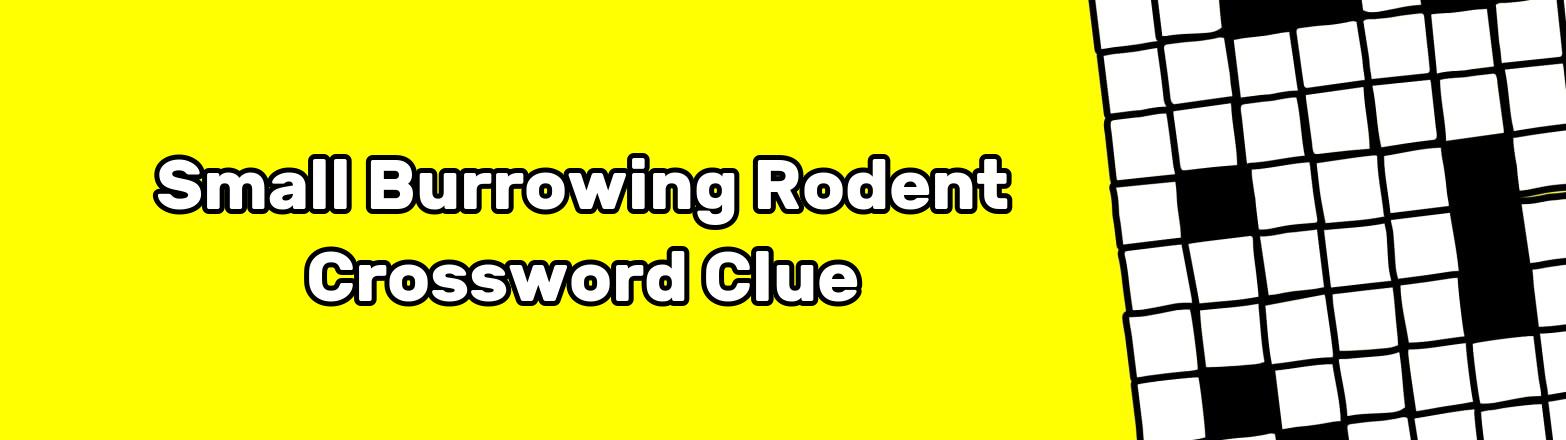 Small Burrowing Rodent Crossword Clue
